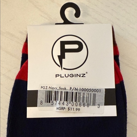 Men's Guitar Design Socks - Red and Navy - Picture 2 of 2